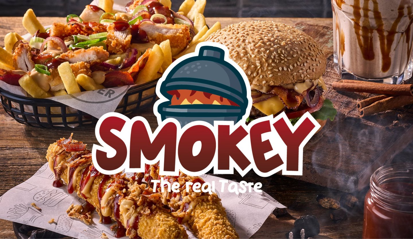 Smokey Weeks bij Foodmaster met burger, loaded frites, kipkorn en cinnamon shake.
